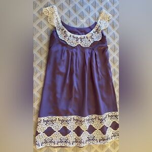Milly Purple Dress with White Lace